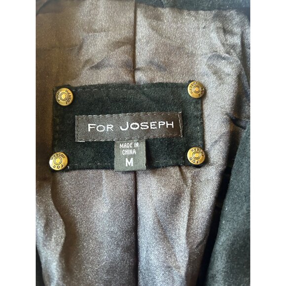 Vtg Black Suede Jacket For Joseph, M Handcrafted Look Lace-Up Front Tailored Fit - Picture 3 of 14